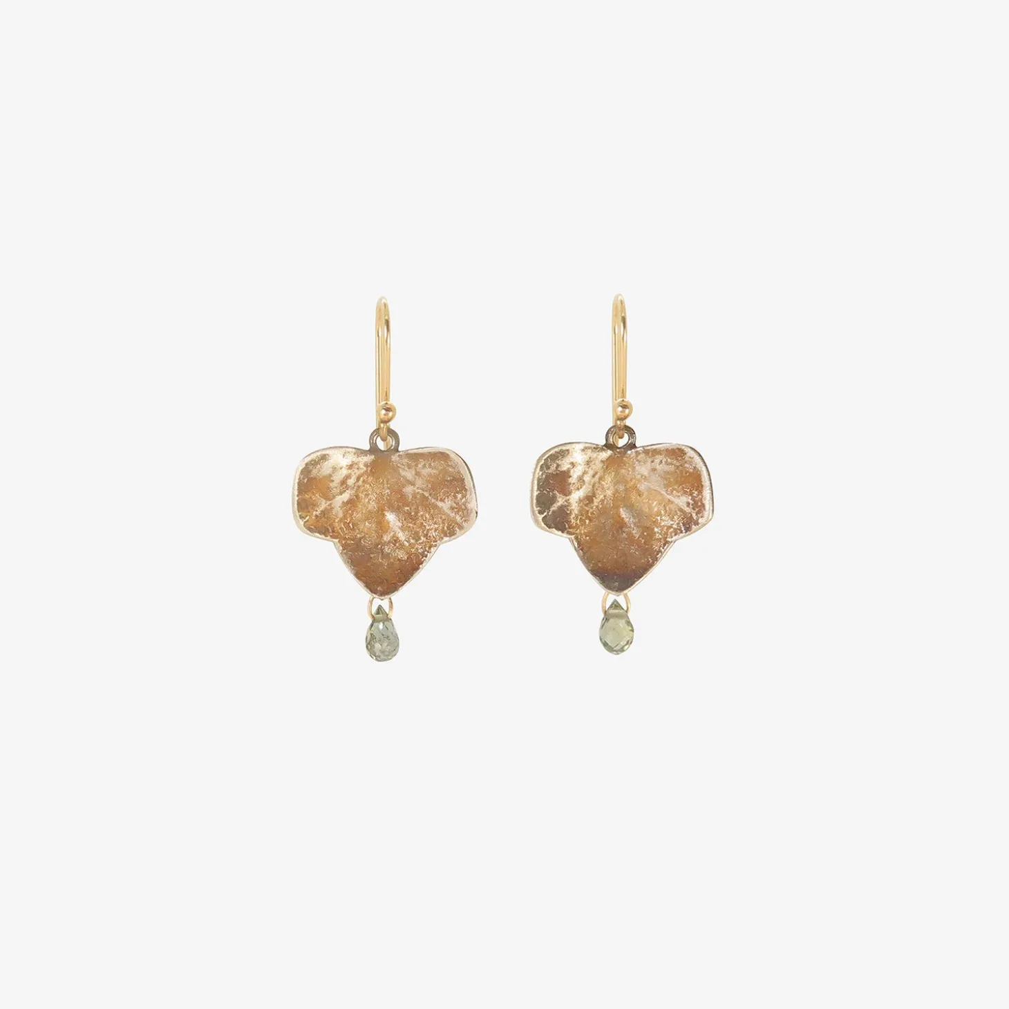 sterling silver & sapphire ivy leaf earrings