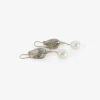 sterling silver bird head earrings with white pearl eggs