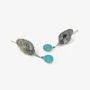 sterling silver bird head earrings with turquoise eggs