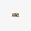 sterling silver blade of grass ring with 18k beetle
