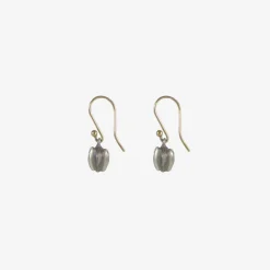 sterling silver buckwheat earrings