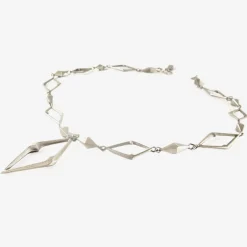 sterling silver chiseled & open link necklace
