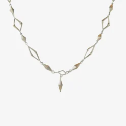 sterling silver chiseled & open link necklace