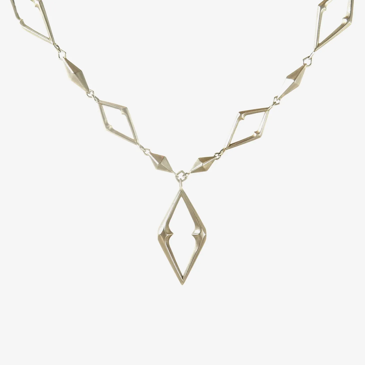 sterling silver chiseled & open link necklace