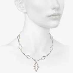 sterling silver chiseled & open link necklace