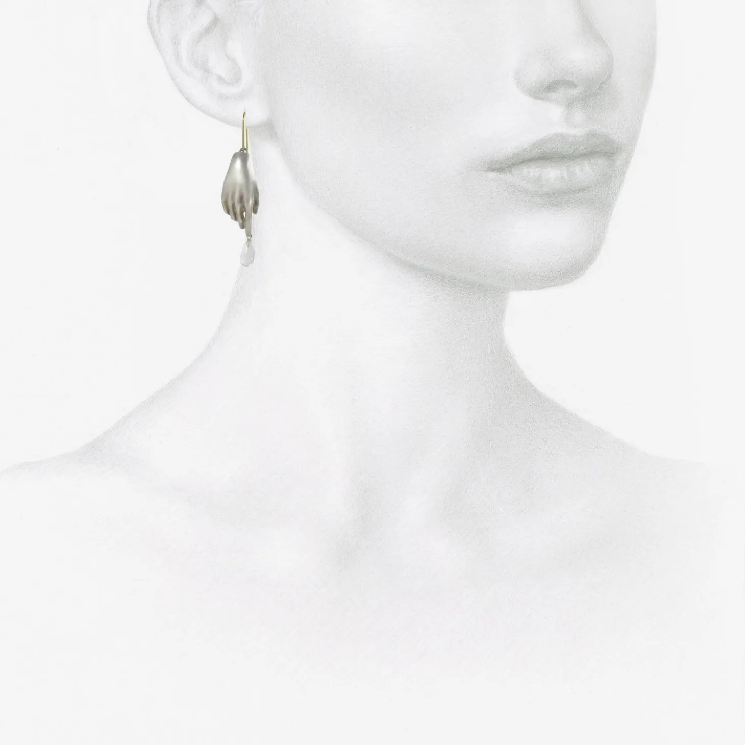 sterling silver hand earrings with crystal drops
