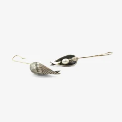sterling silver sleeping bird earrings with white pearls