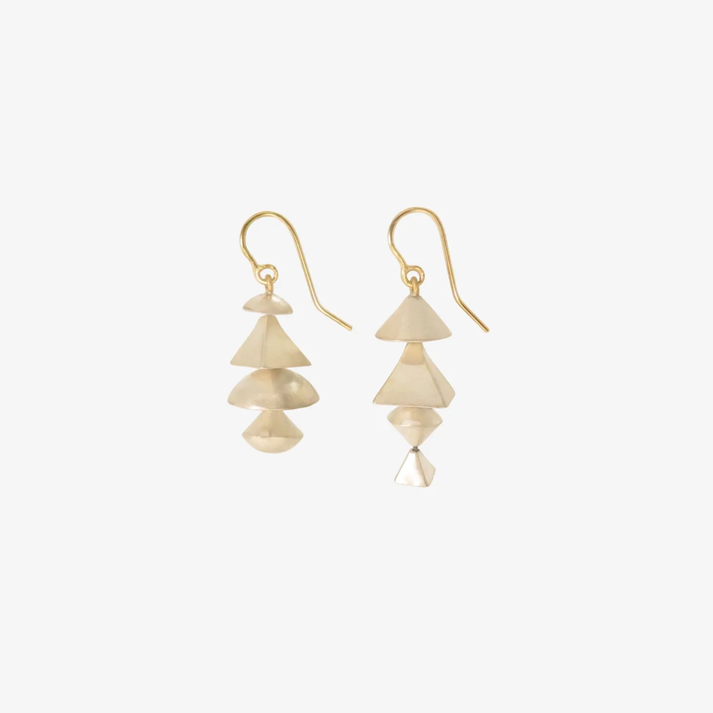 sterling silver small 4-tiered neo-geo earrings