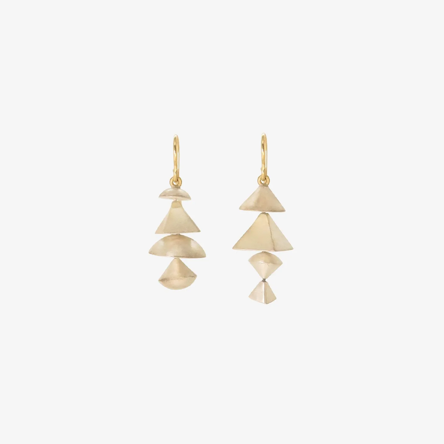 sterling silver small 4-tiered neo-geo earrings