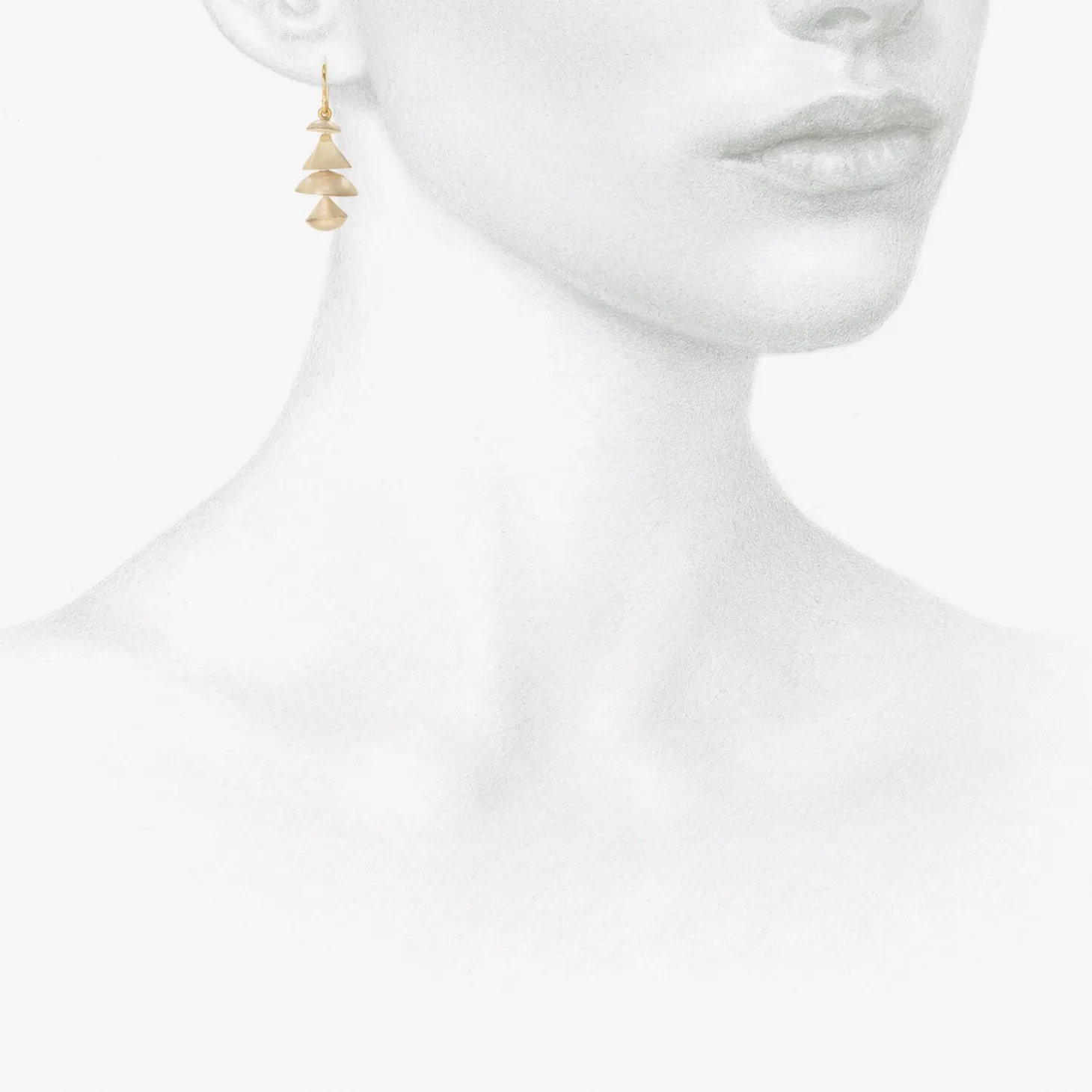 sterling silver small 4-tiered neo-geo earrings