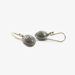 sterling silver small walnut earrings