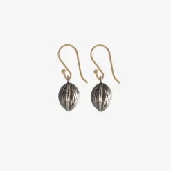 sterling silver small walnut earrings