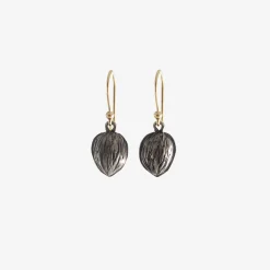 sterling silver small walnut earrings