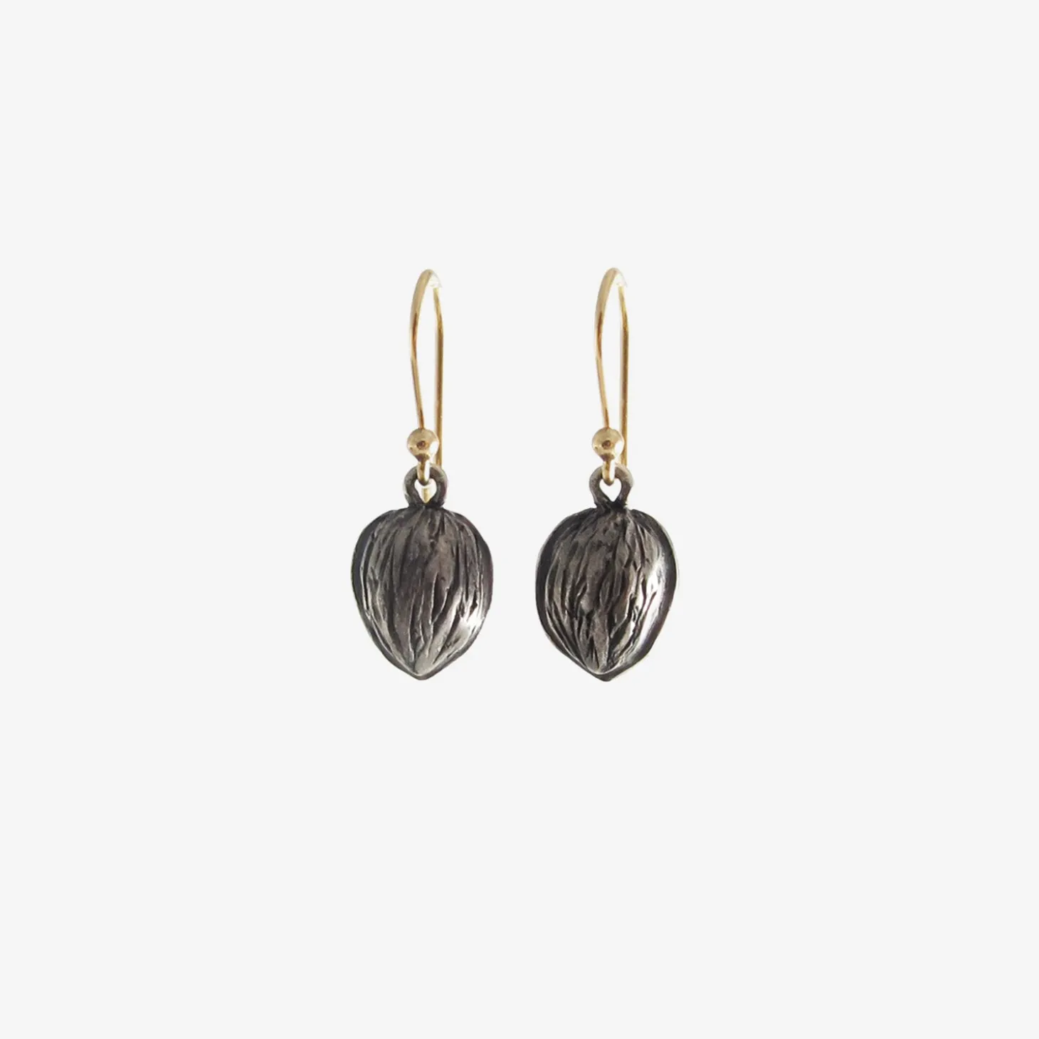 sterling silver small walnut earrings