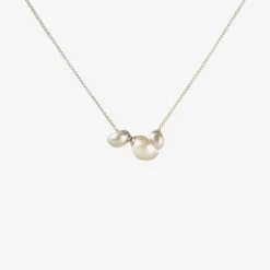 sterling silver three snail shell necklace, 17