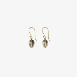 sterling silver tiny walnut earrings