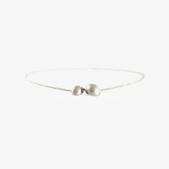 sterling silver two snail shell necklace, 17"