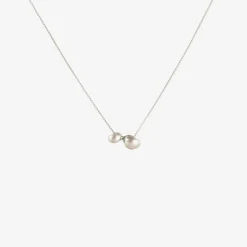 sterling silver two snail shell necklace, 20"