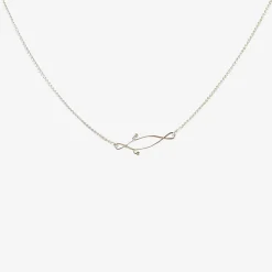 sterling silver two snail shell necklace, 20