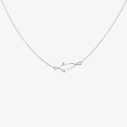 sterling silver two snail shell necklace, 17